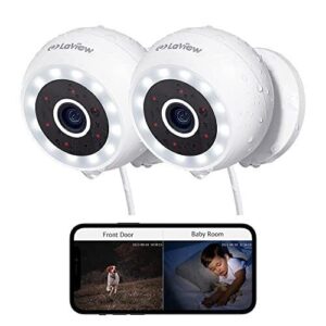LaView 4MP Cameras Outdoor Indoor 2pc2K Wired Cameras for Home with Starlight...