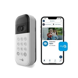 myQ Smart Garage Video Keypad with camera, wifi, and smartphone control. A smart garage keypad for your smart home. Works with Chamberlain, LiftMaster, and Craftsman openers