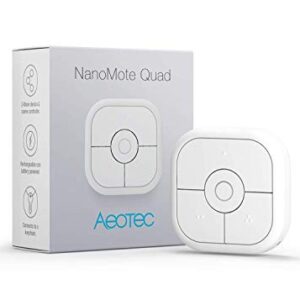 Aeotec NanoMote Quad, Z-Wave Plus S2 Enabled Zwave Remote Scene Controller, 8 Scenes, Rechargeable, MiniMote 2