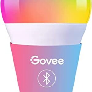 Govee LED Light Bulb Dimmable, Music Sync Color Changing Light Bulbs, A19 7W 60W Equivalent, No Hub Required Multicolor Bluetooth Light Bulbs with App Control for Party Home (Don't Support WiFi/Alexa)