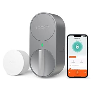 Lockin Smart Deadbolt WiFi, Silver Keyless Entry Door Lock with Bluetooth, Alexa & Google Integration, Fits on Most Existing Deadbolts, Easy Installation Smart Lock for Ultimate Security & Convenience