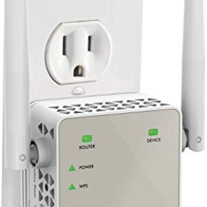 NETGEAR Wi-Fi Range Extender EX6120 - Coverage Up to 1500 Sq Ft and 25 Devices with AC1200 Dual Band Wireless Signal Booster & Repeater (Up to 1200Mbps Speed), and Compact Wall Plug Design, White