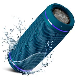 TREBLAB HD77 Blue - Bluetooth Portable Speaker - 360° HD Surround Sound - Wireless Dual Pairing - 30W of Stereo Sound - DualBass Technology - IPX6 Waterproof Design with up to 20H of Run Time