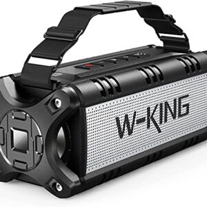 W-KING Bluetooth Speaker, 50W Powerful Bluetooth Speaker Loud IPX6 Waterproof, Large Outdoor Portable Speaker Wireless for Deep Bass/Bluetooth 5.0/Power Bank/40H Playtime/TF-Card/AUX/NFC/EQ