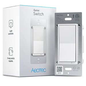Zwave Light Switch: Aeotec Wall Switch, 3 Way, Repeater, On Off, SmartThings Switch, Z-Wave Plus, Gen7, illumino, ZWave hub Required