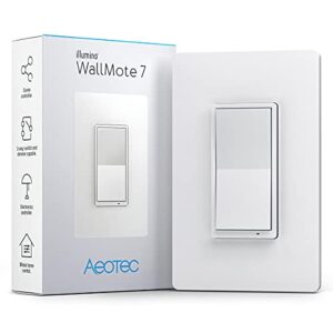 Zwave Wireless dimmer Switch, Aeotec WallMote 7, Remote Control/Scene Controller, Battery Powered, Z-Wave hub Required, Z-Wave Plus, illumino
