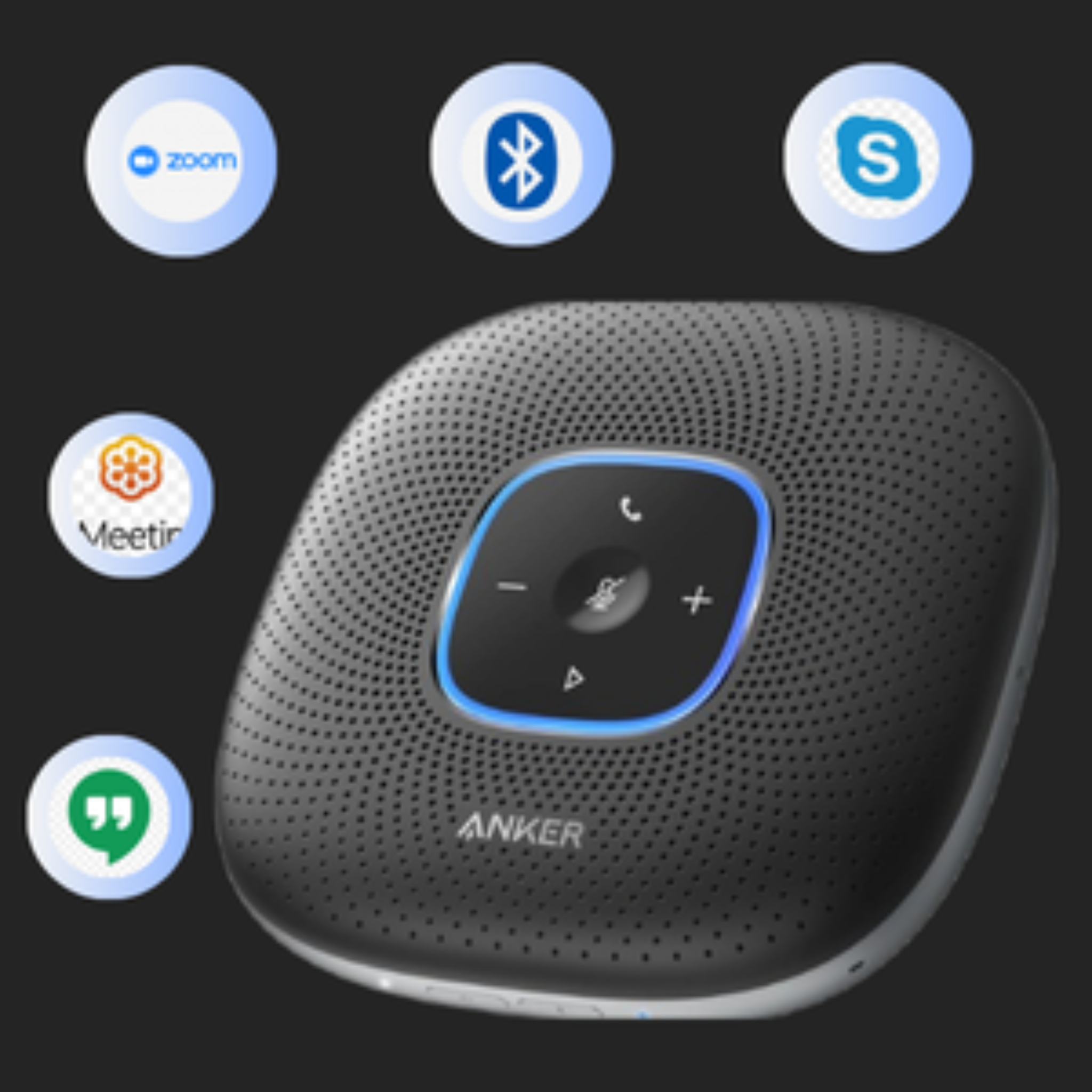 Anker PowerConf Speakerphone Zoom Certified 6 Mics, 24H Call
