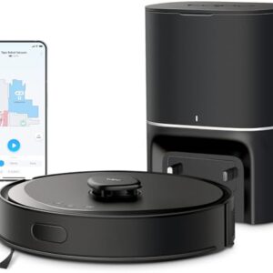 Tapo LiDAR Smart Navigation Robot Vacuum and Mop with Self-Emptying Dock, 5300Pa Max, 97%+ Dust Pickup Rate, Customizable Cleaning, Self-Charging, Compatible with Alexa & Google Home, RV30 Max Plus