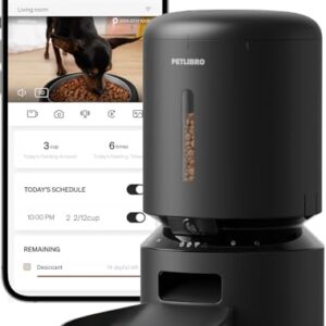 PETLIBRO Automatic Cat Feeder with Camera, 1080P HD Video with Night Vision, 5G WiFi Pet Feeder with 2-Way Audio, Low Food & Blockage Sensor, Motion & Sound Alerts for Cat & Dog Single Tray