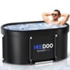 Wxtkkom New Upgrade XL 139-Gallon Oval Ice Bath Tub - 6 Layered Portable Bathtub, Drop-In Bathtubs Foldable with Cover Cold Plunge Tub for Athletes, Home Gym, Outdoor Recovery Use.