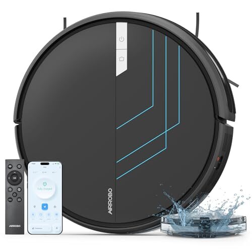 AIRROBO Robot Vacuum and Mop P30, 3000Pa Strong Suction Power Vacuum Mop Robot, Wi-Fi, App, Alexa, Self-Charging Robotic Vacuum for Hard Floor, Pet Hair and Low-Piled Carpet, Slim Design, Quiet