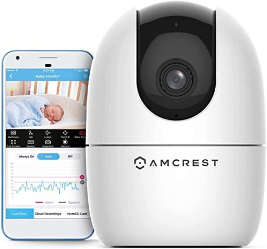 Amcrest 1080P WiFi Camera Indoor, Nanny Cam, Dog Camera, Sound and baby Monitor, Human, pet Detection, Motion-Tracking, Phone App, Pan/Tilt Wireless IP Camera, Night Vision, Smart Home, ASH21-W