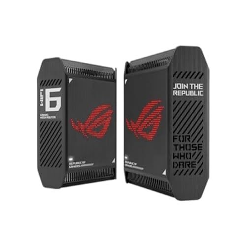 ASUS ROG Rapture GT6 (2PK) AX10000 Tri-Band WiFi 6 Gaming Mesh System, Covers up to 5,800 sq ft, 2.5 Gbps Port, Triple-Level Game Acceleration, UNII 4, Free Lifetime Internet Security
