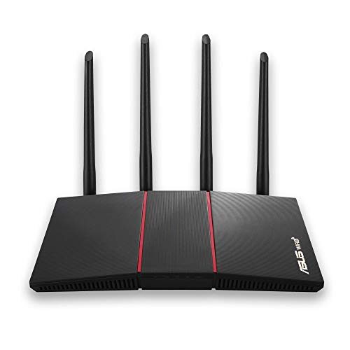 ASUS RT-AX55 WiFi 6 Router, (AX1800), Dual Band, Subscription-free Network Security, Instant Guard, Parental Controls, Built-in VPN, AiMesh Compatible, Gaming & Streaming, Smart Home, black
