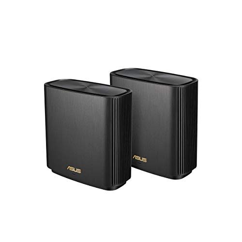 ASUS ZenWiFi AX6600 Tri-Band Mesh WiFi 6 System, XT8 2PK, Whole Home Coverage up to 5500 sq. ft & 6+ rooms, AiMesh, Included Lifetime Internet Security, Easy Setup, 3 SSID, Parental Control, Black
