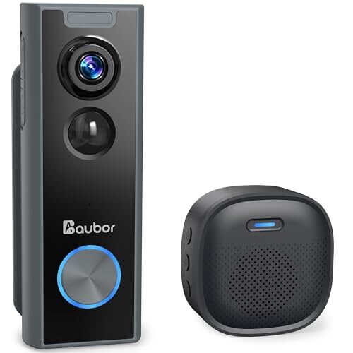 Aubor Video Doorbell Camera Wireless with Ring Chime, HD Live View, Night Vision, AI Motion Detection, 2-Way Audio, Voice Changer, 2.4G WiFi, Battery Powered, Works with Alexa & Google Assistant