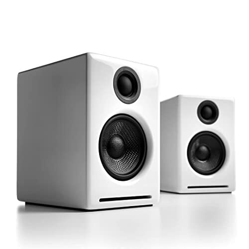 Audioengine A2+ Wireless Bluetooth Computer Speakers, 60W Bluetooth Speaker System for Home, Studio, Gaming with aptX Bluetooth, Wireless and Streaming Audio System (White)