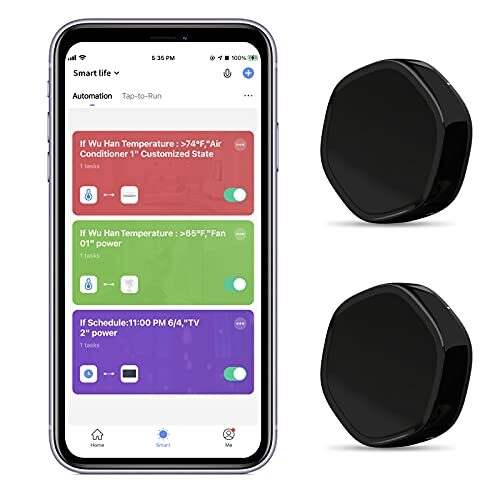 Baile IR/RF Universal Remote, Smart WiFi Wireless Remote Control Hub for Smart Home Automation,and Entertainment Devices TV, STB, A/C, Curtain Motor, Compatible with Alexa,Google Assistant (2PCS)