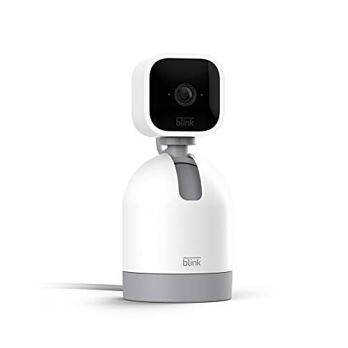 Blink Mini Pan-Tilt Camera, Rotating indoor plug-in smart security camera, two-way audio, HD video, motion detection, Works with Alexa