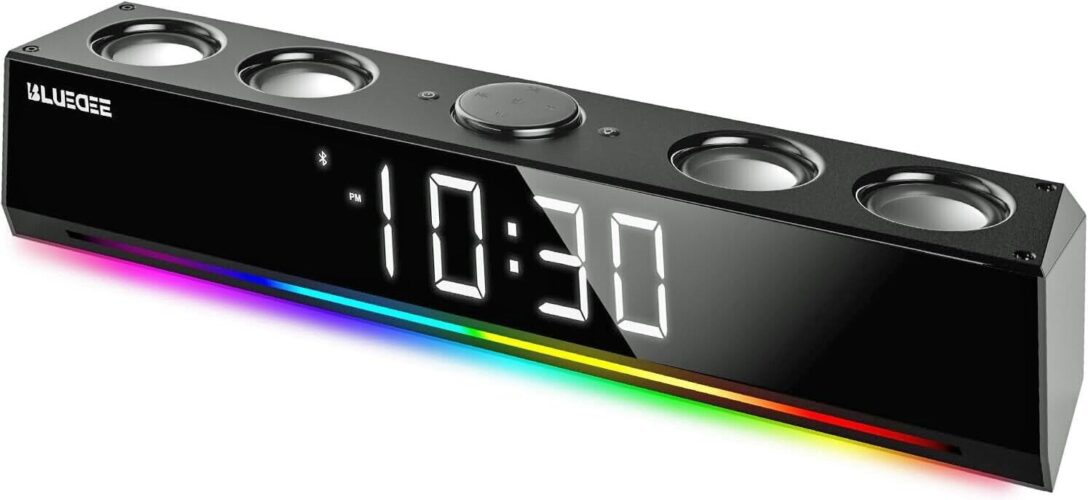 Computer Speakers, Bluetooth Computer Soundbar, 3.5mm Aux-in Computer Speakers for Desktop Monitor, Computer Sound Bar with Deep Impactful Bass, Gaming Speakers for PC