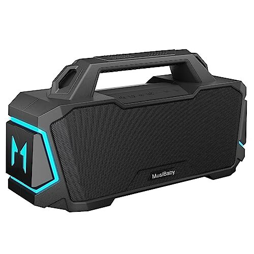 Bluetooth Speaker,MusiBaby 80W Portable Wireless Outdoor Bluetooth Speakers,Speakers Bluetooth Wireless Loud with Stereo Sound,20H Play,IPX6 Waterproof,Power Bank,Large Speaker for Party,Camping,Beach