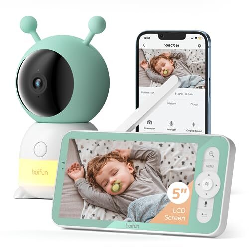 BOIFUN 5″ Baby Monitor with Cry and Motion Detection