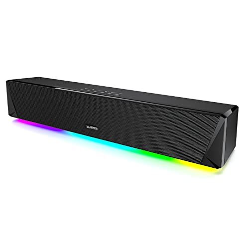 Bluedee Computer Speakers, 24W Bluetooth Computer Soundbar, 3.5mm Aux-in Computer Speakers for Desktop Monitor, Computer Sound Bar with Deep Impactful Bass, Gaming Speakers for PC Powered by AC Adapter
