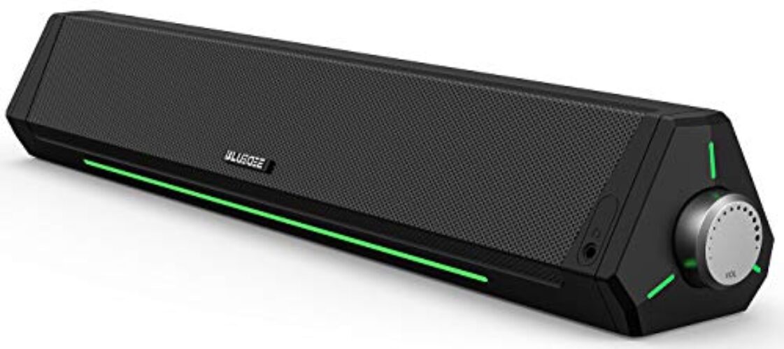Bluedee Computer Speakers, Bluetooth Soundbar, HiFi Stereo, 3.5mm Aux-in Connection, USB Powered Speakers for Desktop Monitor, PC, Laptop, Tablets
