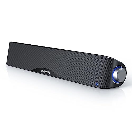 Computer Speakers, Hi-Fi Sound Quality Computer Sound Bar, Bluetooth 5.0 & 3.5mm Wired PC Speakers with 4 Dynamic Lighting Modes, USB Powered Speakers for PC, Desktop, Laptops, Phones, Monitors, Xbox