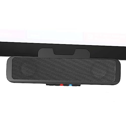 Cyber Acoustics USB & Bluetooth Speaker Bar (CA-2890BT) – USB Powered Speaker with Speakerphone for PC and Bluetooth to Simultaneously Connect to Smartphones, Clamps to Monitor, Convenient Controls