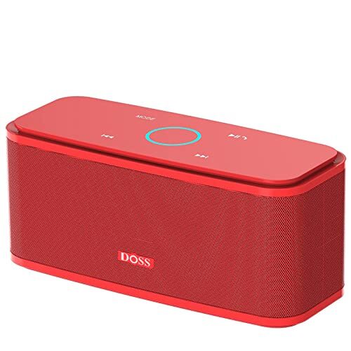 DOSS Bluetooth Speaker, SoundBox Touch Portable Wireless Speaker with 12W HD Sound and Bass, IPX5 Water-Resistant, 20H Playtime, Touch Control, Handsfree, Speaker for Home, Outdoor, Travel