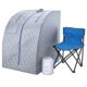 Durasage Portable Personal Steam Sauna Spa for Home Use, Full Body Foldable Tent with 60-Min Timer, 800W Steam Generator, Chair Included for Detox and Relaxation