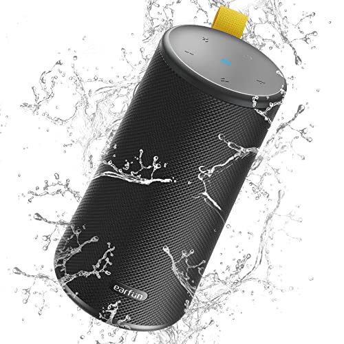 EarFun UBOOM Bluetooth Speaker, [24W Stereo Sound] Boom Bass, 360° Surround Sound, Sweatshield IPX7 Waterproof, Indoor & Outdoor Modes, Dual Pairing, 24Hrs, Portable Wireless Speaker for iPhone etc