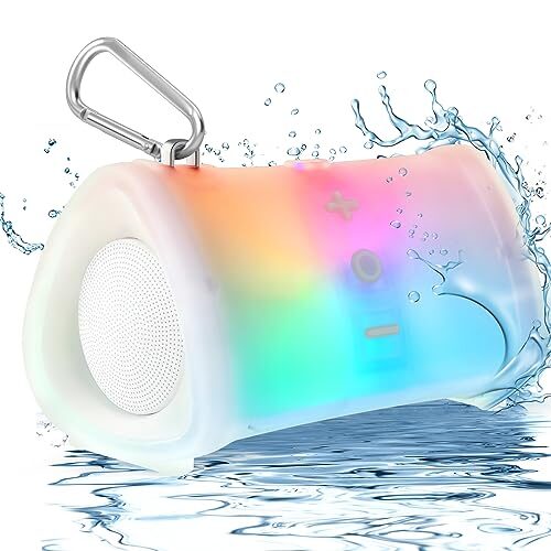 EBODA Bluetooth Shower Speaker, IPX7 Waterproof Portable Wireless Speakers with RGB Light, 2000mAh for Travel, Outdoor, Party, Beach, Camping, Kayak, Christmas/Birthday Gifts for Women, Kids, Men