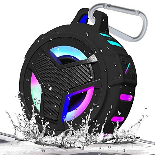 EBODA Bluetooth Shower Speaker, IP67 Waterproof Portable Speaker, Floating, TF Card, Small Outdoor Speaker with LED Light, True Wireless Stereo for Bike, Beach, Paddle Board, Kayak, Gifts