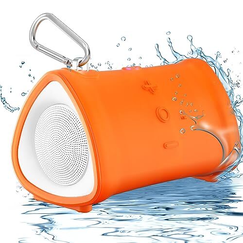 EBODA Bluetooth Shower Speaker, IPX7 Waterproof Portable Wireless Speakers with HD Sound, 2000mAh for Travel, Camping, Kayak, River, Pool, Beach Accessories, for Men, Kids-Blue