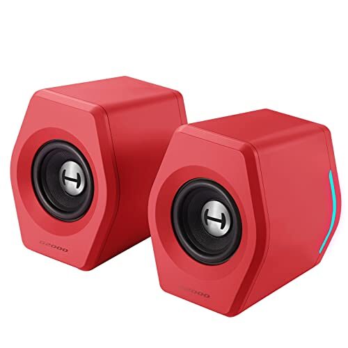 Edifier G2000 32W PC Computer Speakers for Gaming Desktop PC Laptop Mac Computer Woofer Speakers Bluetooth USB 3.5mm AUX Inputs RGB Lights Multimedia Speakers, Red