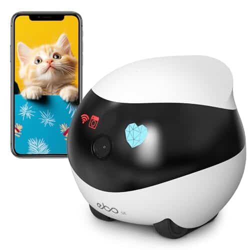 Enabot EBO SE Pet Camera: 1080P Indoor Cam Battery-Operated, Auto-Recharge, Night Vision, Wireless Camera for Pet/Elderly/Baby, 2-Way Talk, Local Storage, APP Control
