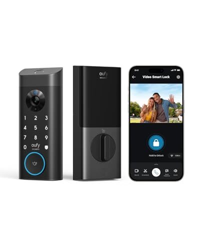 eufy Security Video Smart Lock E330, 3-in-1 Camera +Doorbell +Fingerprint Keyless Entry Door Lock, WiFi Door Lock, App Remote Control,2K HD,Doorbell Camera,No Monthly Fee