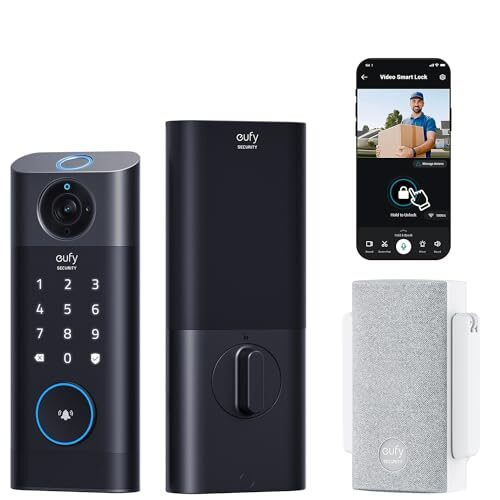 eufy Security Video Smart Lock S330, Chime Included, 3-in-1 Camera+Doorbell+Fingerprint Keyless Entry, BHMA, WiFi Door Lock, App Remote Control,2K HD, Doorbell Camera, No Monthly Fee, SD Card Required