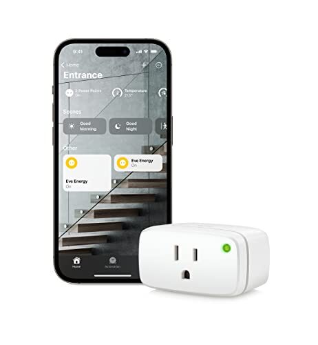 Eve Energy (Matter) – Smart Plug, App and Voice Control, 100% Privacy, Matter Over Thread, Works with Apple Home, Alexa, Google Home, SmartThings