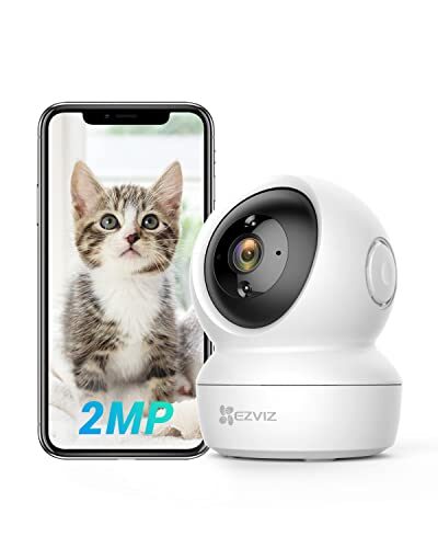 EZVIZ Security Camera Pan/Tilt 1080P Indoor Dome, Smart IR Night Vision, Motion Detection, Auto Tracking, Baby/Pet Monitor, 2-Way Audio, Works with Alexa and Google, C6N