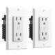 Geeni Wi-Fi Smart Wall Outlet with 2 Plugs and Wireless App Control, 2-Pack