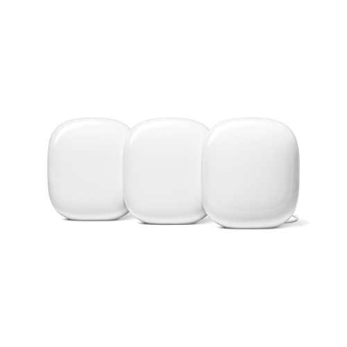 Google Nest WiFi Pro, 6E,  Reliable Home Wi-Fi System with Fast Speed and Whole Home Coverage, Mesh Router, 3 Pack