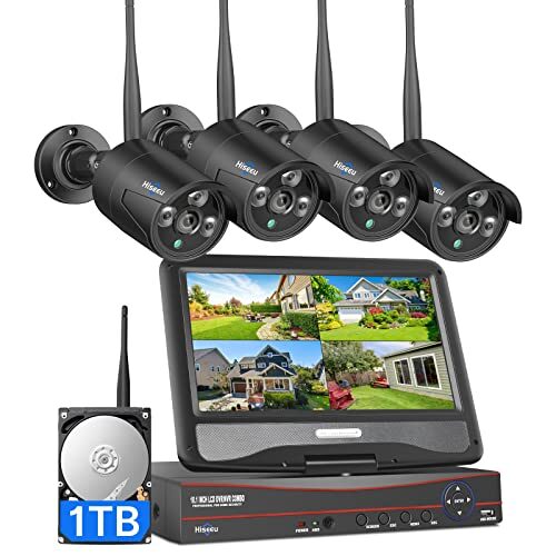 Hiseeu 10CH Wireless Cam System with 10.1″ 5MP Monitor