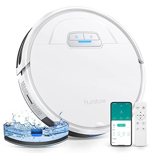 HONITURE Robot Vacuum and Mop Combo, 4000pa Strong Suction, G20 Robot Vacuum Cleaner with Self-Charging, 150Mins Max, App & Remote&Voice Control, Super-Slim, Ideal for Pet Hair