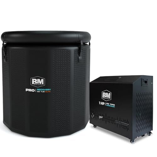 BEYOND MARINA Inflatable Cold Plunge Tub with Chiller, 1 HP Water Chiller for Ice Bath Tub, Hot & Cold Mode Machine with Ozone, Smart WiFi, Dual Filters, Fast Cooling, 130 Gallon, 39″ L x 39″ W x 35.4″ H
