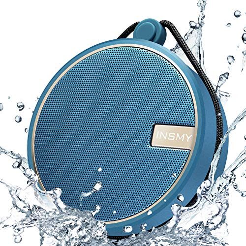 INSMY C12 IPX7 Waterproof Shower Bluetooth Speaker, Portable Small Speaker, Speakers Bluetooth Wireless Loud Clear Sound Support TF CSuard suction Cup for Outdoor Kayak Canoe Beach Gift (Navy)
