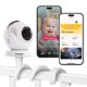 invidyo WiFi Baby Monitor with Camera and Audio: Sleep Tracking, Cry Alerts, Cough Detection, Wireless Pan & Tilt Smart Phone App 1080P Full HD Video