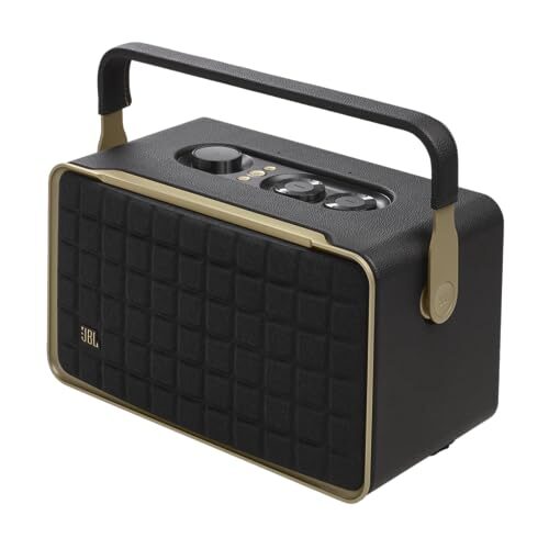 JBL Authentics 300 Retro Style Wireless Bluetooth/WiFi Home Speaker, Built-in Battery (4800mAh), Music Streaming Services via Built-in Wi-Fi, Built-in Alexa and Google Assistant